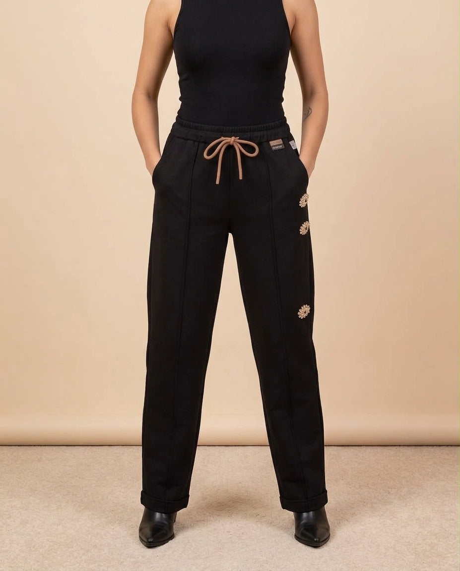Pearl Detail Drawstring Joggers