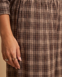 Plaid Cropped Shirt & Balloon Pants Co-ord Set