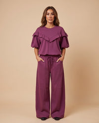 Ruffled Plum Lounge Set