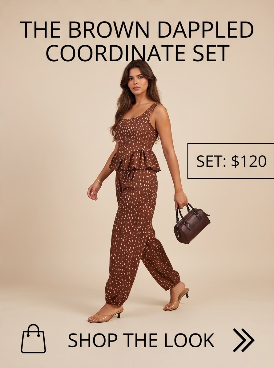 Dappled Peplum Two-Piece Set
