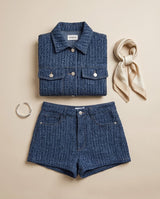 Indigo Blue Tweed Co-ord Set