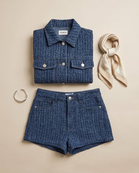 Indigo Blue Tweed Co-ord Set