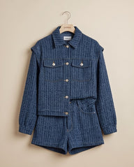 Indigo Blue Tweed Co-ord Set