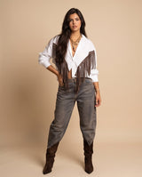White Western Fringe Shirt