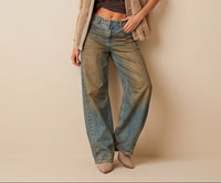 Studded Vintage Wash Jeans