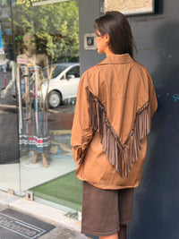 Camel Western Fringe Shirt