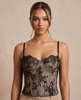 Black Lace Corset Bustier