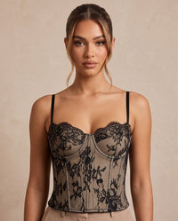 Black Lace Corset Bustier