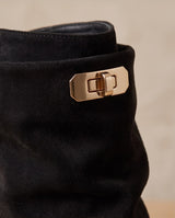 Foldover Turn-Lock Suede Boots