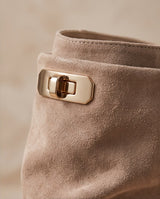 Foldover Turn-Lock Suede Boots