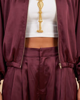 Burgundy Satin Matching Set