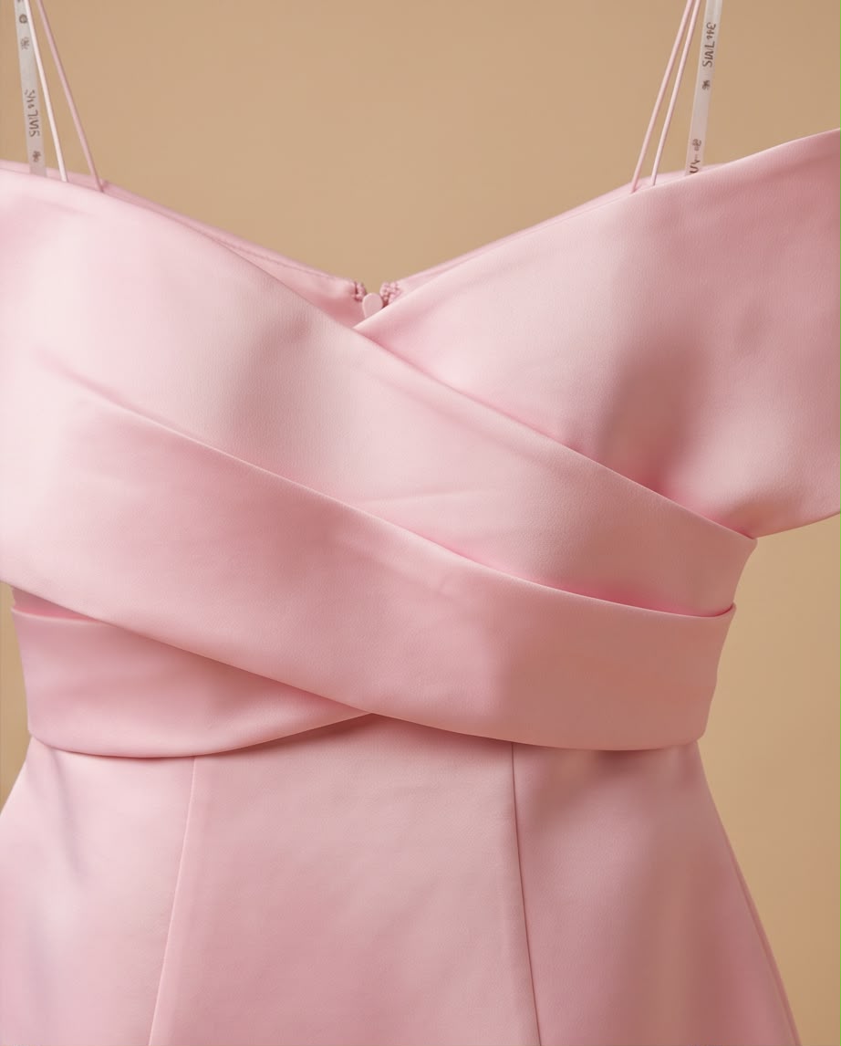Off-Shoulder Satin Mini Dress