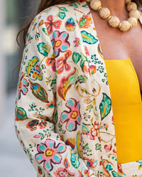 Floral Duster & Wide-Leg Pants Co-ord