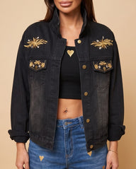 Black Gold Heart Crop Top