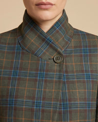 Embellished Olive Plaid Blazer
