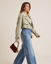Cropped Trench Jacket – Sage Green