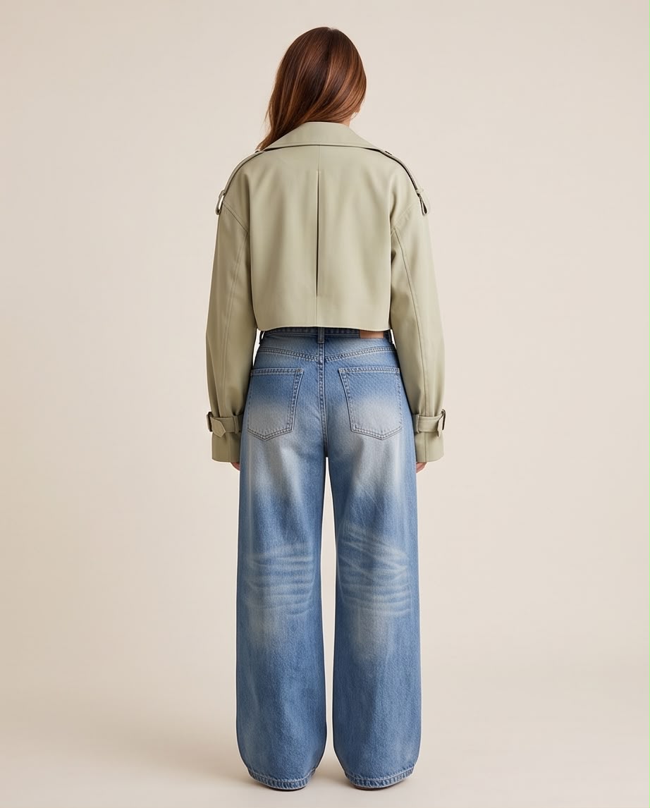 Cropped Trench Jacket – Sage Green