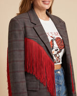 Plaid Red Fringe Blaze