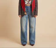 High-Waisted Wide-Leg Light Wash Jeans