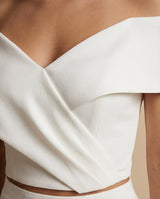 Asymmetric Off-Shoulder Two-Piece Set-Ivory