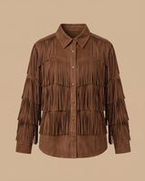 Tiered Suede Fringe Jacket