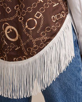 Chain Print Fringe Back Shirt