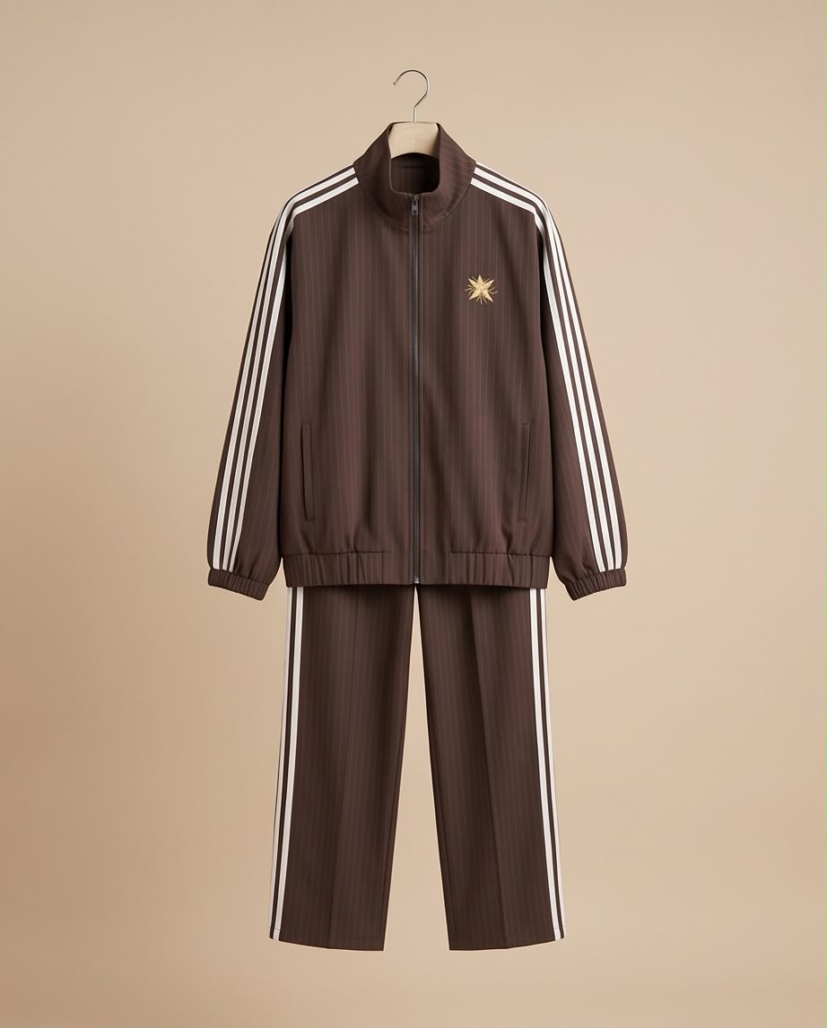 Pinstripe Zip Tracksuit Set