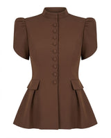 Chocolate Brown Peplum Maxi Two-Piece Set