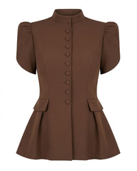 Chocolate Brown Peplum Maxi Two-Piece Set