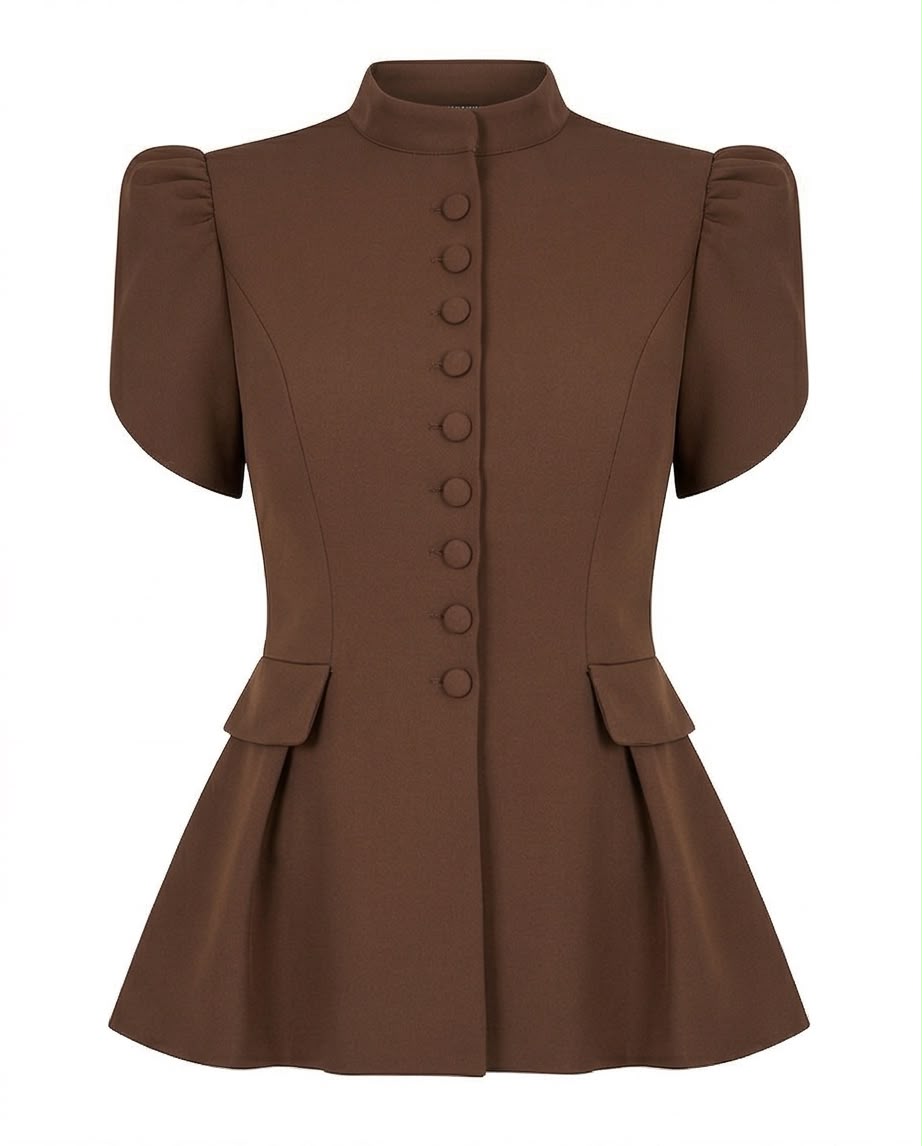 Chocolate Brown Peplum Maxi Two-Piece Set