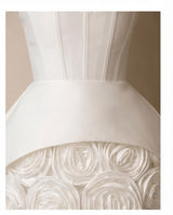 3D Rosette Corset Peplum Mini Dress