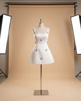 Crystal Embellished A-Line Mini Dress
