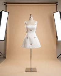 Crystal Embellished A-Line Mini Dress