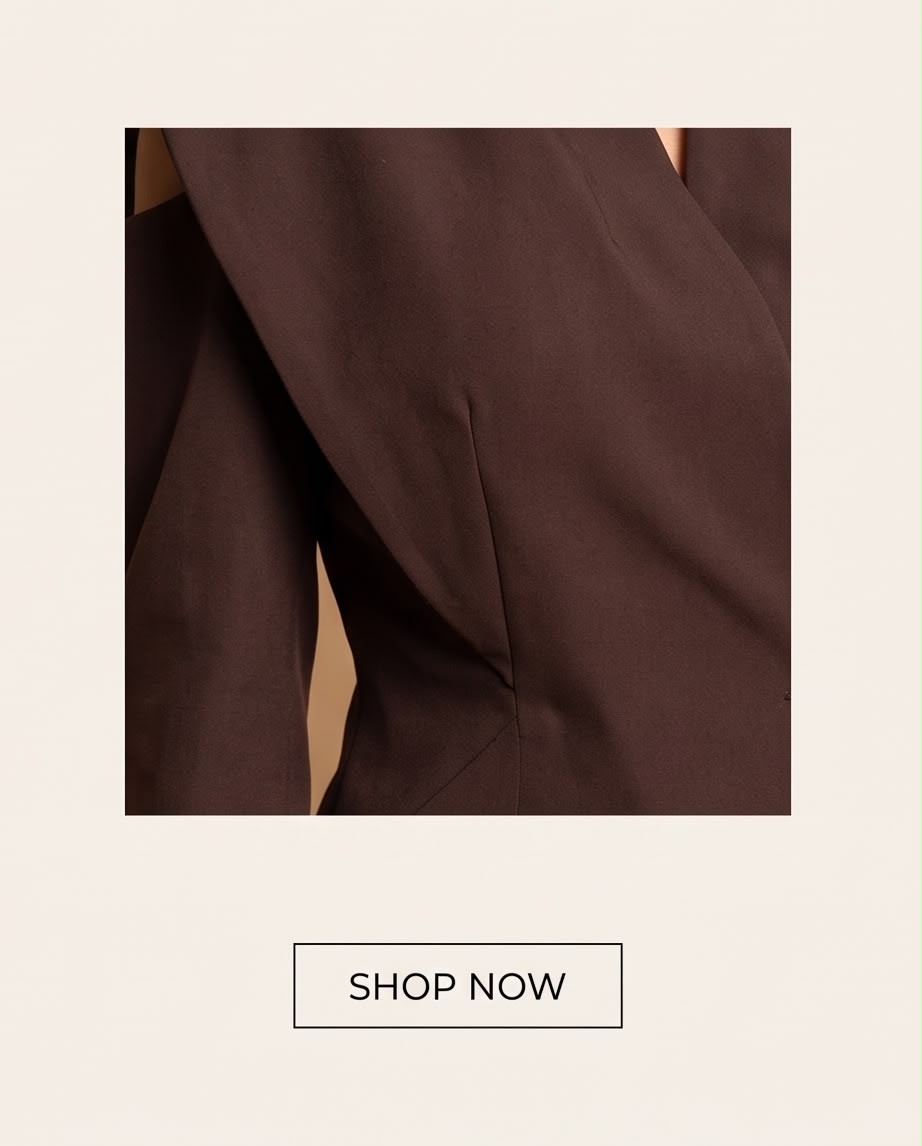 Chocolate Cutout Shoulder Blazer