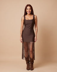 Fringe Hem Bodycon Mini Dress