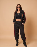Jeweled Side-Stripe Tracksuit Set