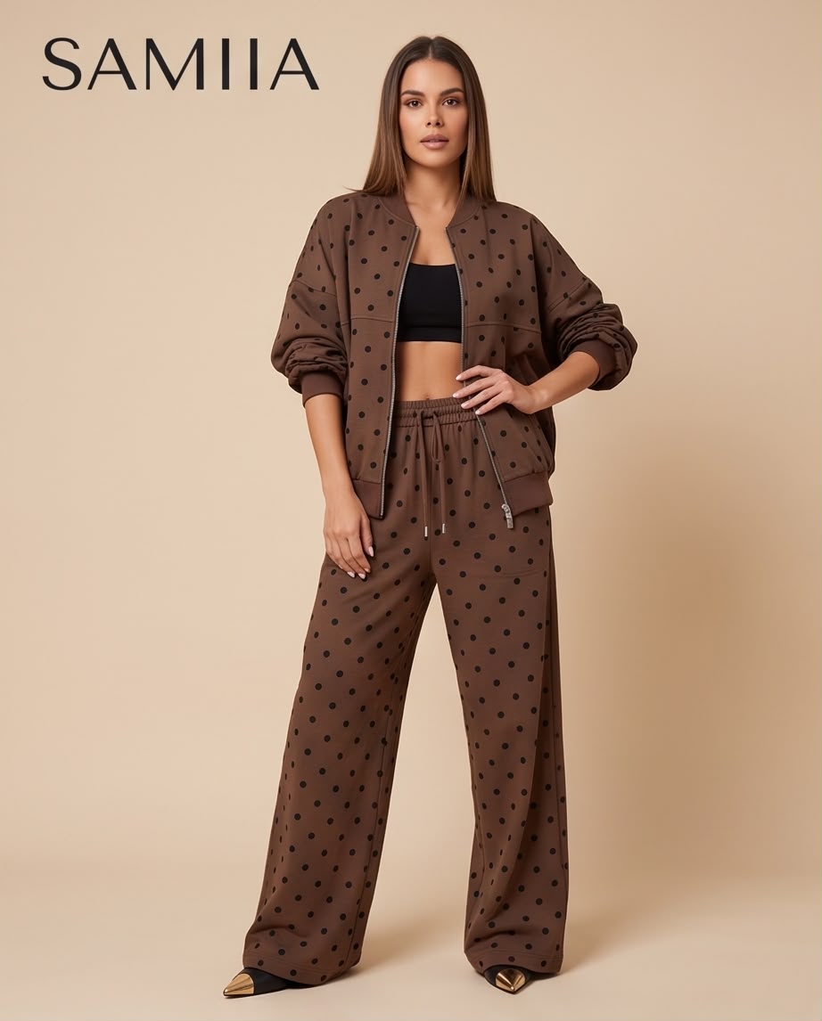 Polka Dot 2-Piece Loungewear Set