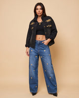 Black Gold Heart Crop Top
