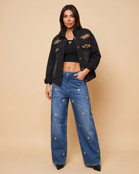 Black Gold Heart Crop Top